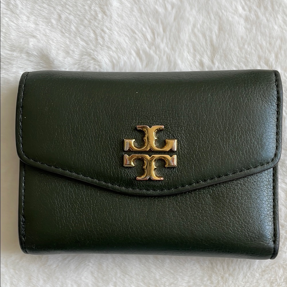 Tory Burch Green Leather Wallet
